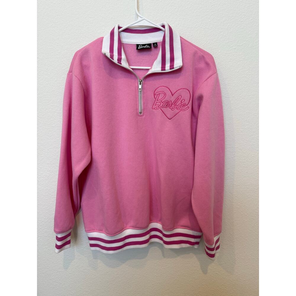 Barbie 1/4 Zip Sweatshirt‎ Pink Medium